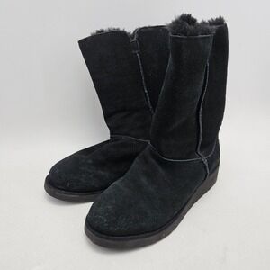 Koolaburra by UGG Womens Black Suede Faux Fur Tall Boots 1014301 Size 8